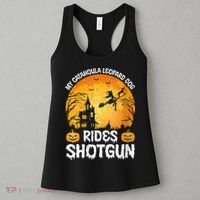 S Funny My Catahoula Leopard Dog Rides Shotgun Halloween Vneck Women's Tank Top thumb 3