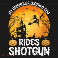 S Funny My Catahoula Leopard Dog Rides Shotgun Halloween Vneck Women's Tank Top thumb 5