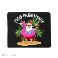 Santa Flamingo Mele Kalikimaka Tropical Christmas Hawaiian Mousepad thumb 0