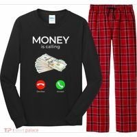 Sarcastic Funny Money Is Calling Cash Business Long Sleeve Pajama Set thumb 0