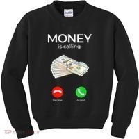 Sarcastic Funny Money Is Calling Cash Business Kids Sweatshirt thumb 0