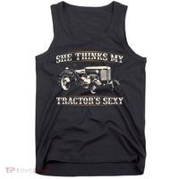 She Finds My Tractors Sexy I Funny Farmer Tank Top thumb 0