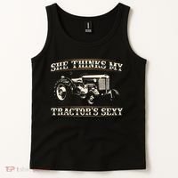 She Finds My Tractors Sexy I Funny Farmer Tank Top thumb 2