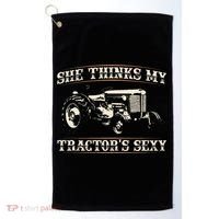 She Finds My Tractors Sexy I Funny Farmer Golf Towel thumb 0