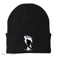 Sasquatch Footprint Moon Light Bigfoot Lovers Gifts Beanie thumb 0