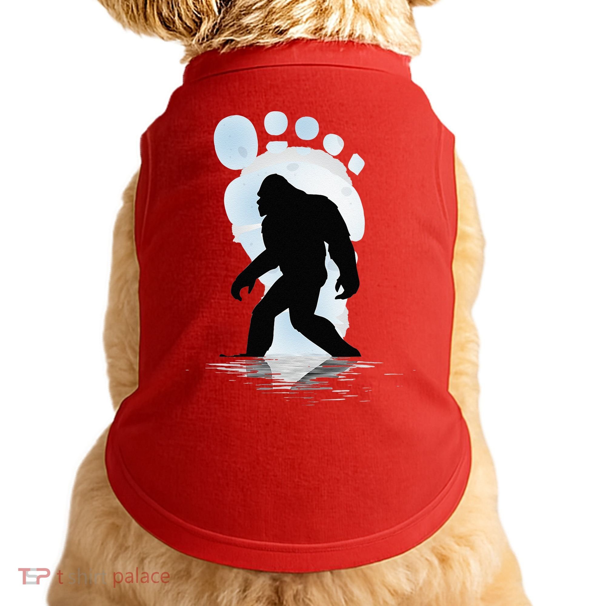 Sasquatch Footprint Moon Light Bigfoot Lovers Gifts Doggie Tank