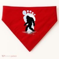 Sasquatch Footprint Moon Light Bigfoot Lovers Gifts USA-Made Doggie Bandana thumb 0