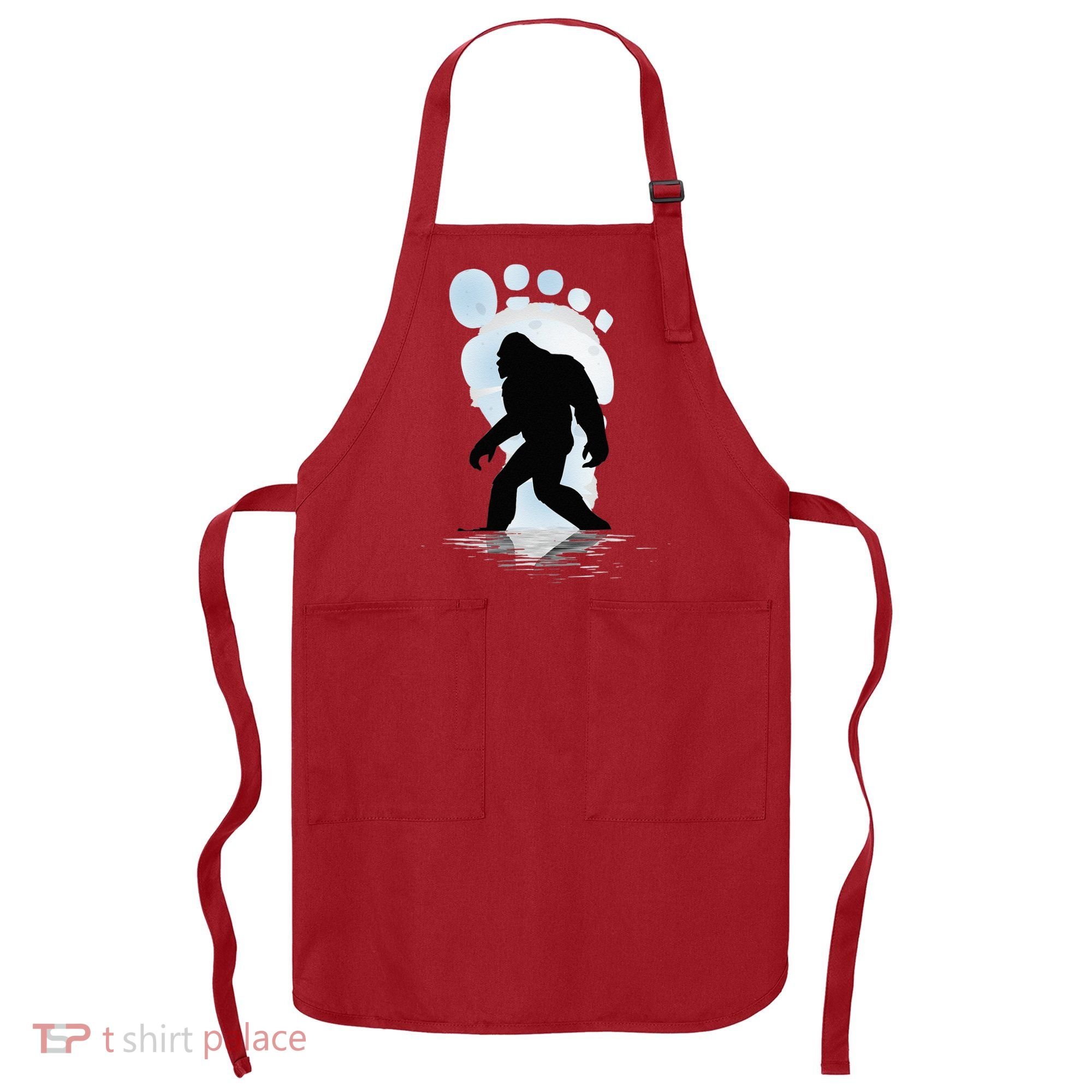 Sasquatch Footprint Moon Light Bigfoot Lovers Gifts Apron