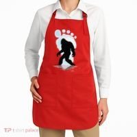 Sasquatch Footprint Moon Light Bigfoot Lovers Gifts Apron thumb 2