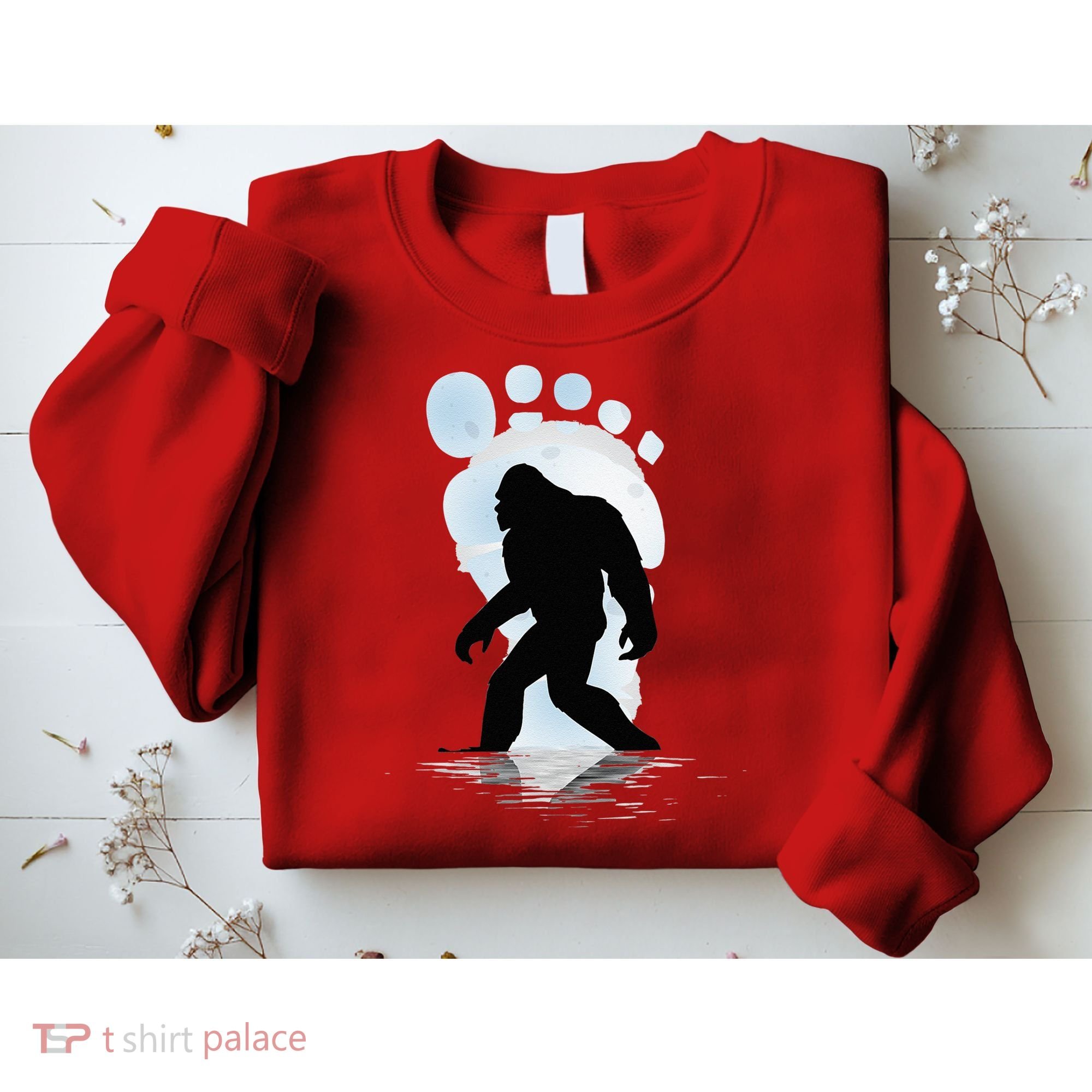 Sasquatch Footprint Moon Light Bigfoot Lovers Gifts Sweatshirt