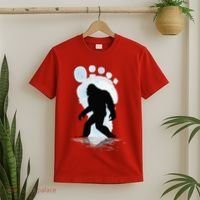 Sasquatch Footprint Moon Light Bigfoot Lovers Gifts T-Shirt thumb 2