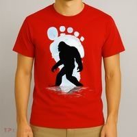 Sasquatch Footprint Moon Light Bigfoot Lovers Gifts T-Shirt thumb 3