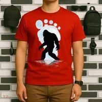 Sasquatch Footprint Moon Light Bigfoot Lovers Gifts T-Shirt thumb 6