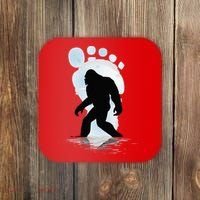 Sasquatch Footprint Moon Light Bigfoot Lovers Gifts Coaster thumb 0