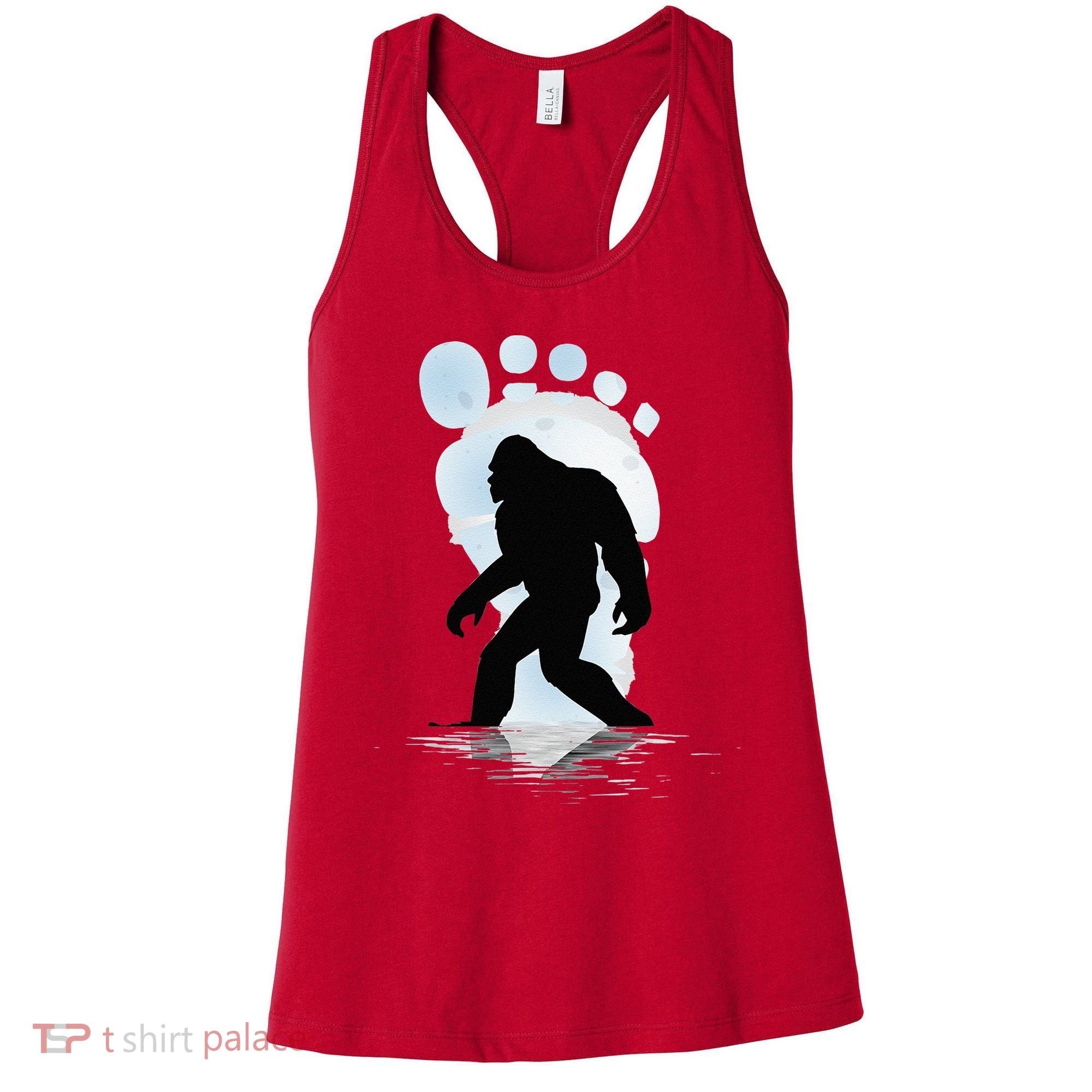Sasquatch Footprint Moon Light Bigfoot Lovers Gifts Women's Tank Top