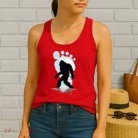 Sasquatch Footprint Moon Light Bigfoot Lovers Gifts Women's Tank Top thumb 2