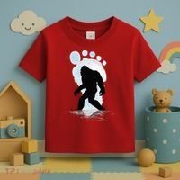 Sasquatch Footprint Moon Light Bigfoot Lovers Gifts Toddler T-Shirt thumb 3
