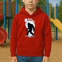 Sasquatch Footprint Moon Light Bigfoot Lovers Gifts Kids Hoodie thumb 2