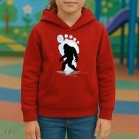 Sasquatch Footprint Moon Light Bigfoot Lovers Gifts Kids Hoodie thumb 3
