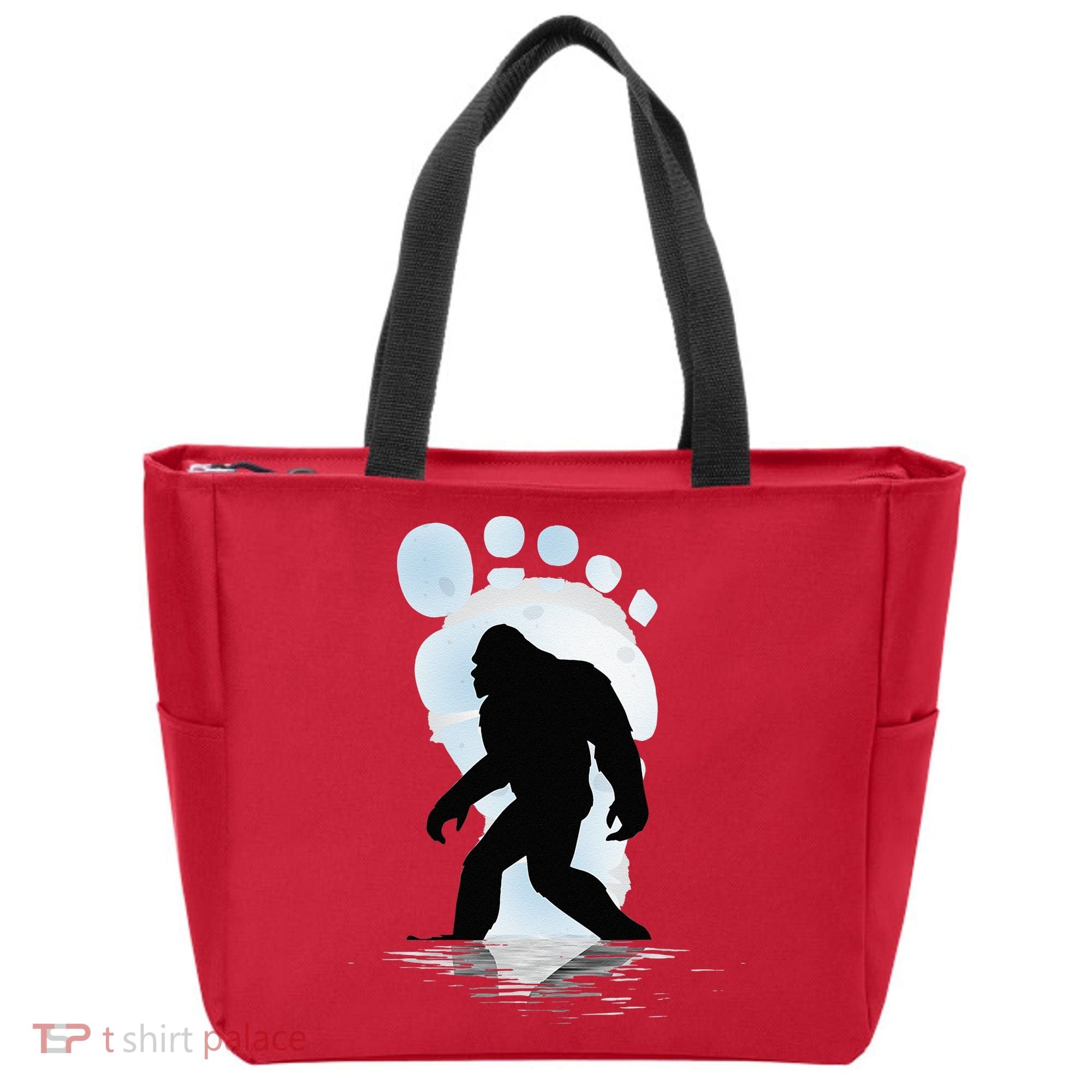 Sasquatch Footprint Moon Light Bigfoot Lovers Gifts Tote Bag