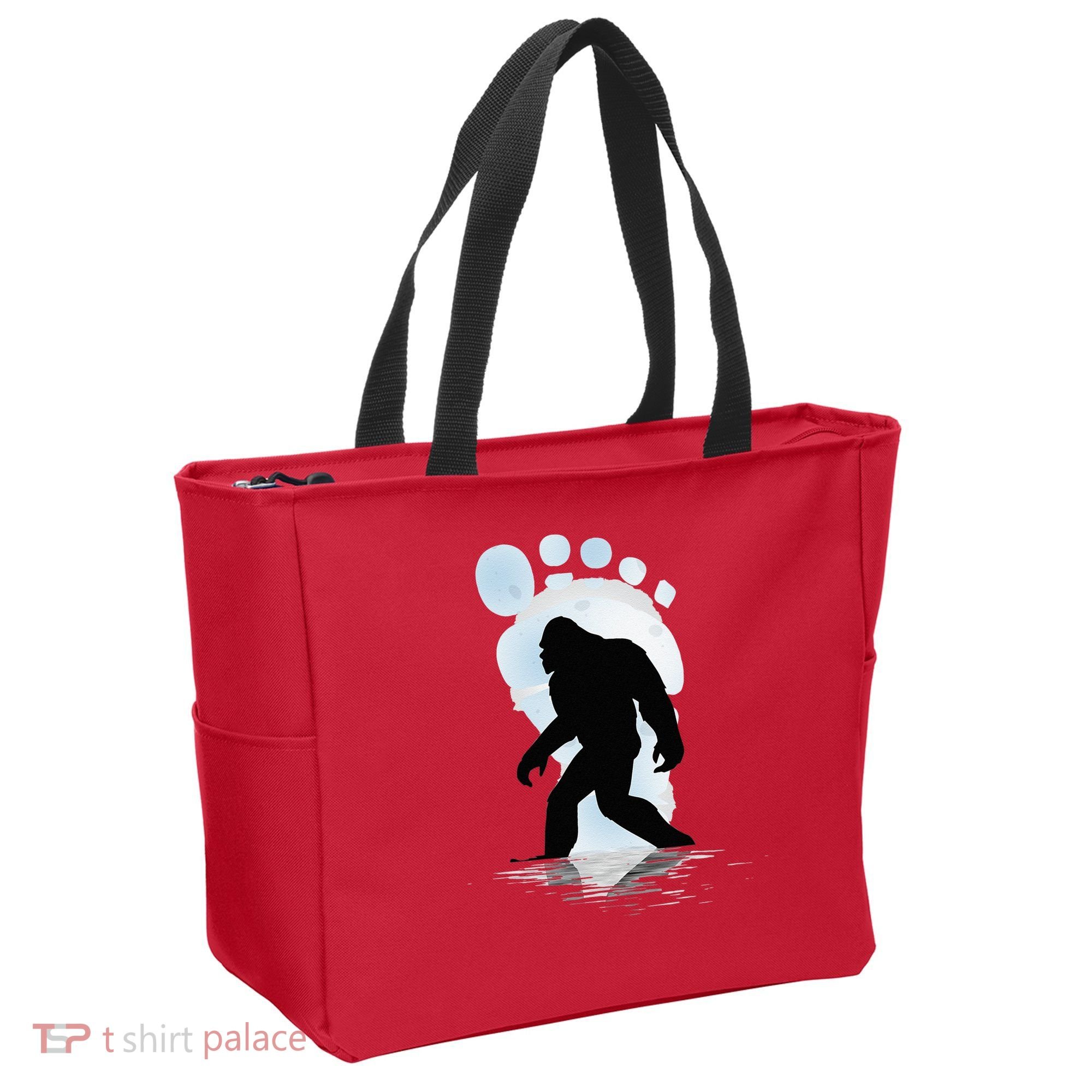 Sasquatch Footprint Moon Light Bigfoot Lovers Gifts Tote Bag