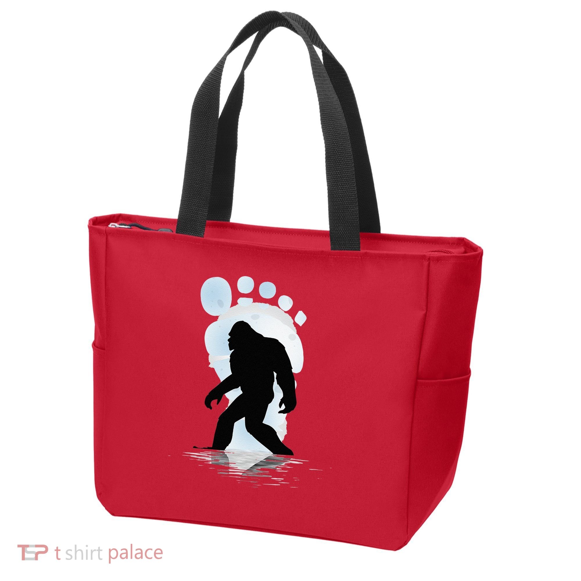 Sasquatch Footprint Moon Light Bigfoot Lovers Gifts Tote Bag