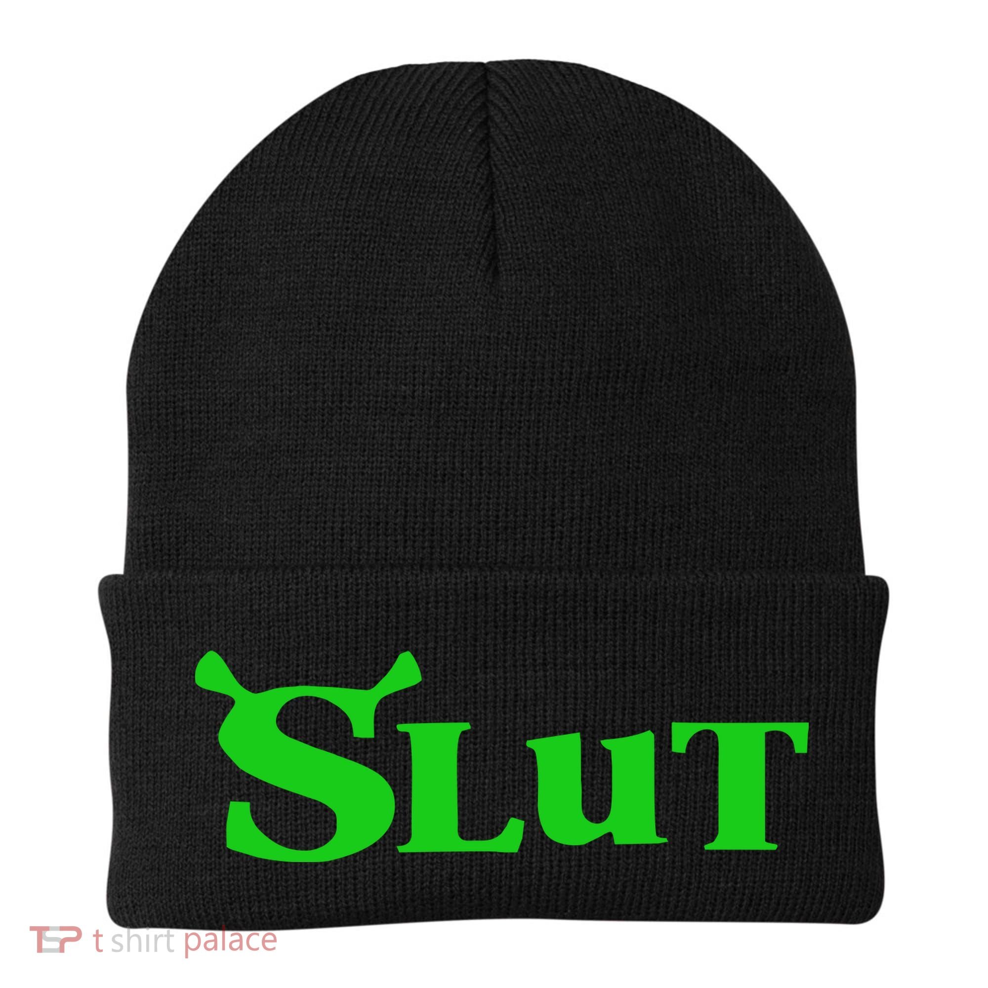 Slut Funny Meme Logo Beanie