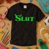Slut Funny Meme Logo Kids T-Shirt thumb 3