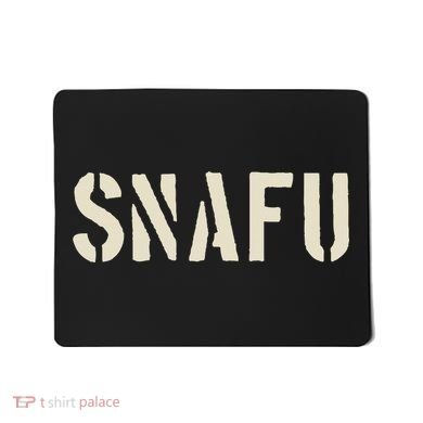 Snafu Funny Military Slang Design Stencil Look Letters Mousepad