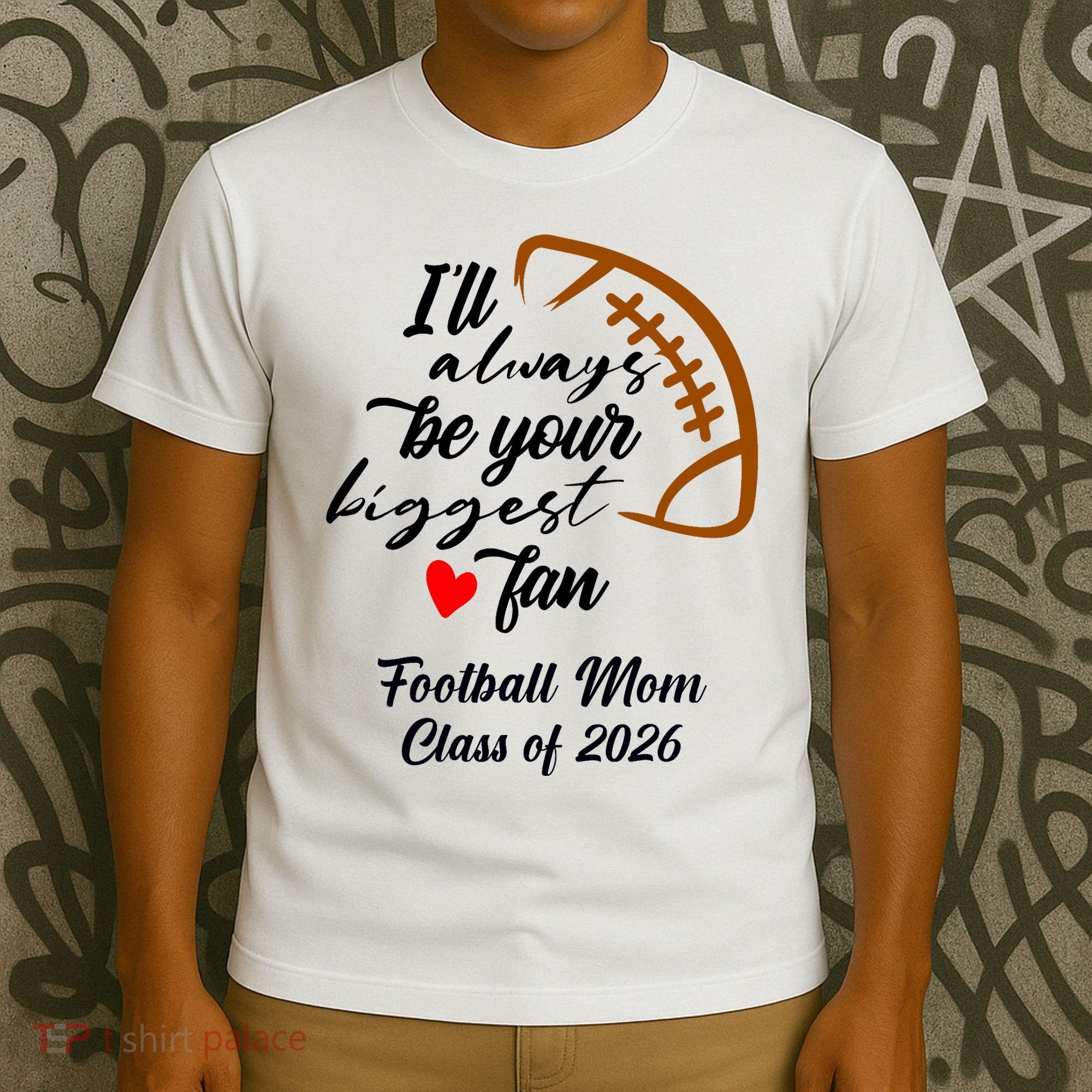 Senior Football Mom Class Of 2026 Graduation Graduate T-Shirt