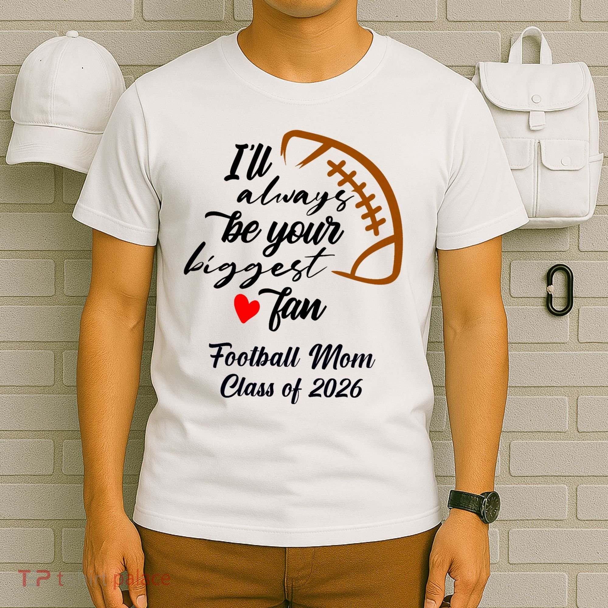 Senior Football Mom Class Of 2026 Graduation Graduate T-Shirt