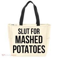 Slut For Mashed Potatoes Funny Gag Tote Bag thumb 0