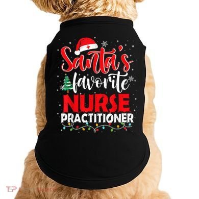 SantaS Favorite Nurse Practitioner Christmas Santa Hat Gift Doggie Tank