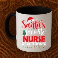 SantaS Favorite Nurse Practitioner Christmas Santa Hat Gift Coffee Mug thumb 2
