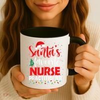 SantaS Favorite Nurse Practitioner Christmas Santa Hat Gift Coffee Mug thumb 3