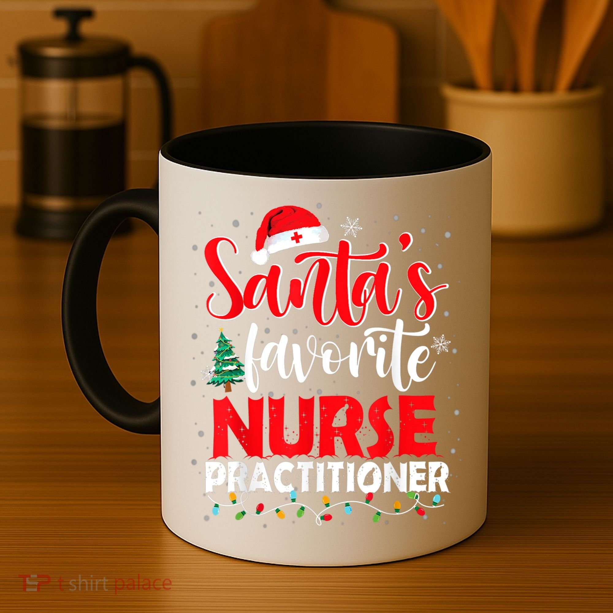 SantaS Favorite Nurse Practitioner Christmas Santa Hat Gift Coffee Mug
