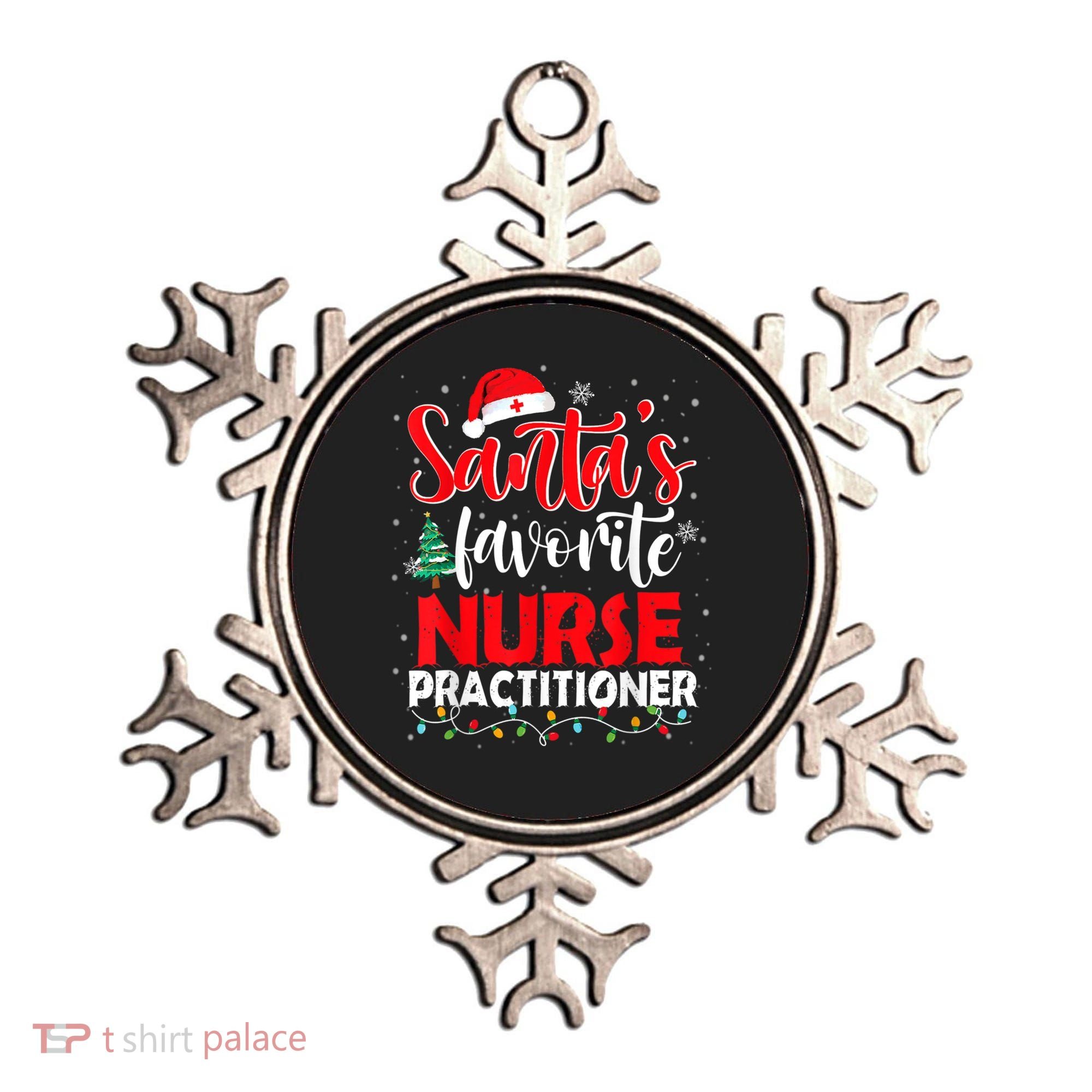 SantaS Favorite Nurse Practitioner Christmas Santa Hat Gift Ornament