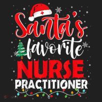 SantaS Favorite Nurse Practitioner Christmas Santa Hat Gift Golf Towel thumb 3