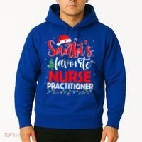 SantaS Favorite Nurse Practitioner Christmas Santa Hat Gift Hoodie thumb 2