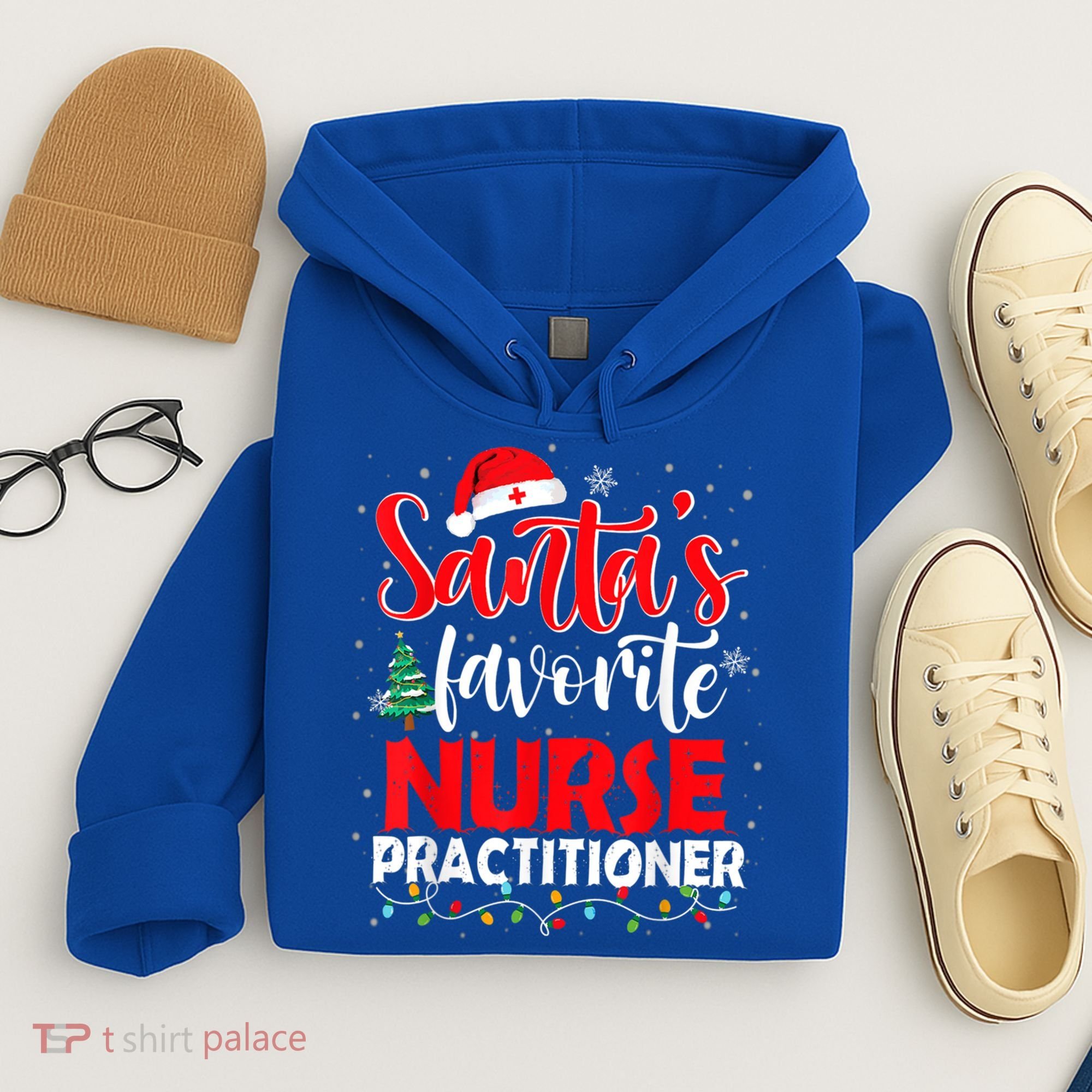 SantaS Favorite Nurse Practitioner Christmas Santa Hat Gift Hoodie