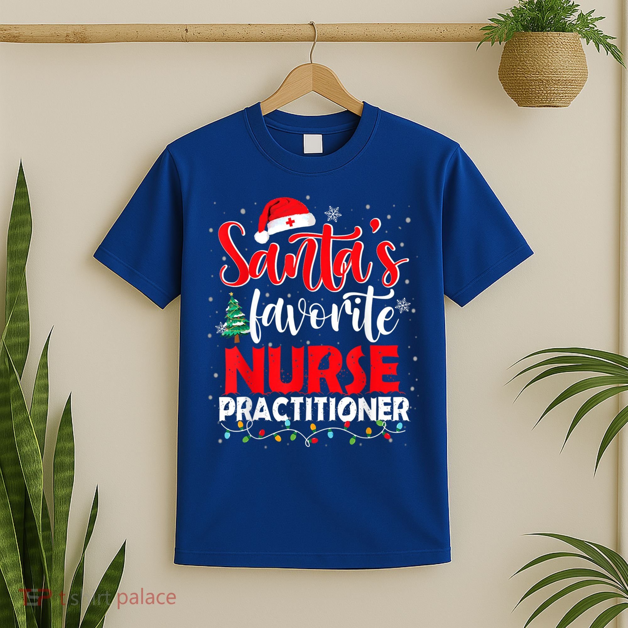 SantaS Favorite Nurse Practitioner Christmas Santa Hat Gift T-Shirt