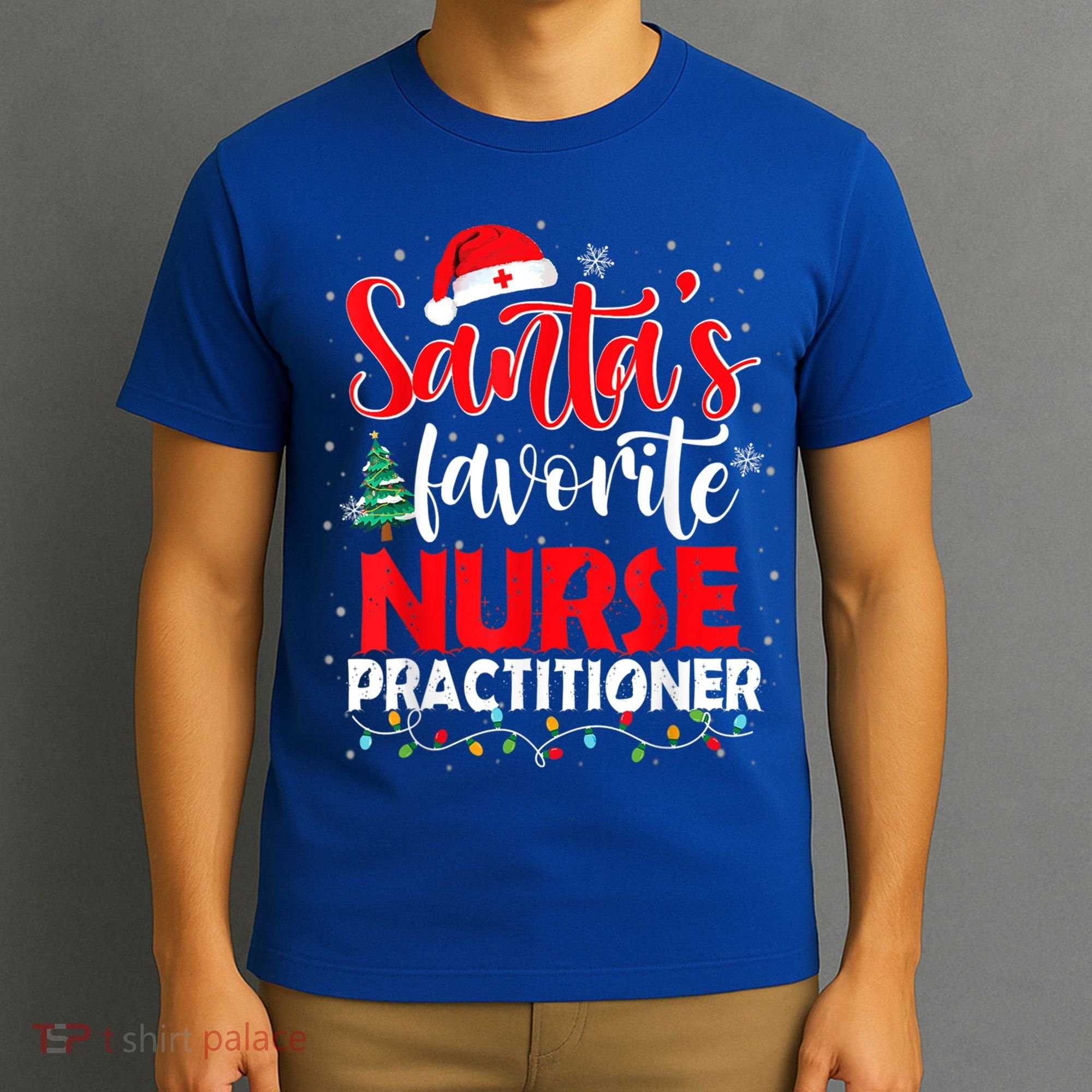 SantaS Favorite Nurse Practitioner Christmas Santa Hat Gift T-Shirt