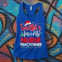 SantaS Favorite Nurse Practitioner Christmas Santa Hat Gift Women's Tank Top thumb 3