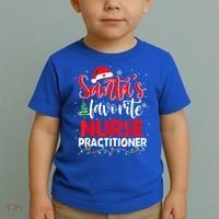 SantaS Favorite Nurse Practitioner Christmas Santa Hat Gift Toddler T-Shirt thumb 2