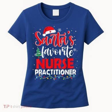 SantaS Favorite Nurse Practitioner Christmas Santa Hat Gift Women's T-Shirt
