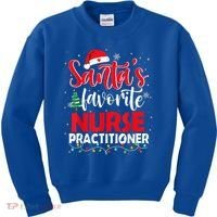 SantaS Favorite Nurse Practitioner Christmas Santa Hat Gift Kids Sweatshirt thumb 0