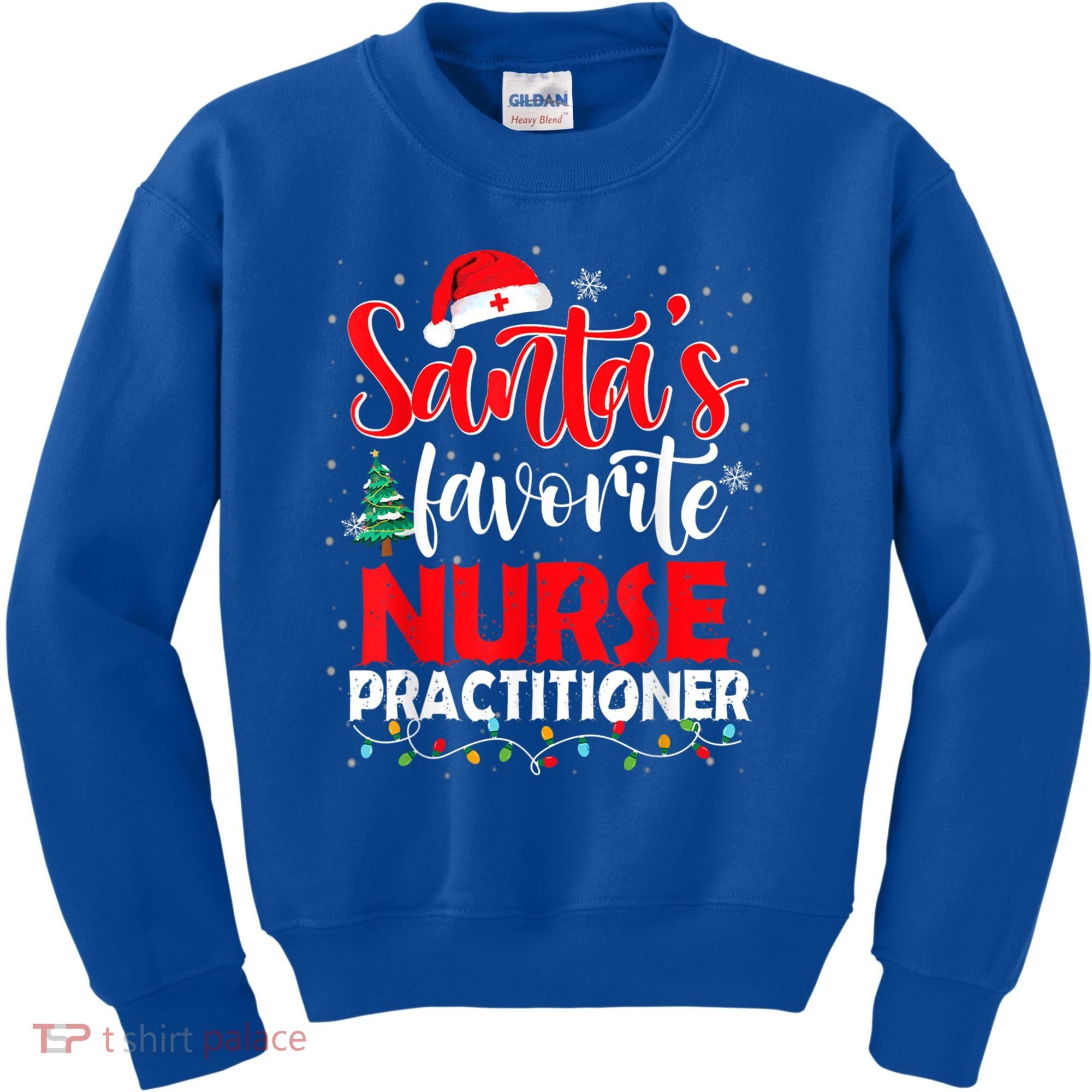 SantaS Favorite Nurse Practitioner Christmas Santa Hat Gift Kids Sweatshirt