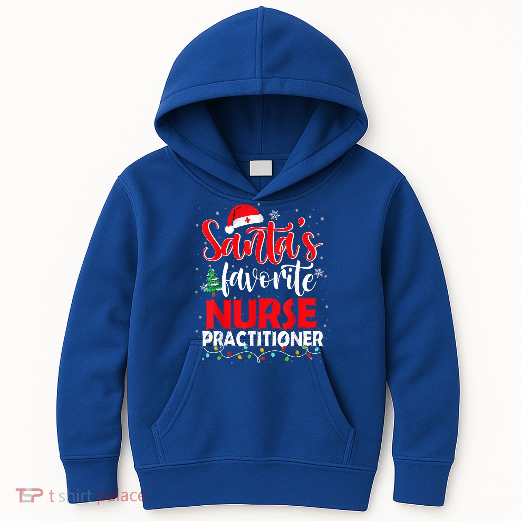 SantaS Favorite Nurse Practitioner Christmas Santa Hat Gift Kids Hoodie