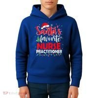 SantaS Favorite Nurse Practitioner Christmas Santa Hat Gift Kids Hoodie thumb 4