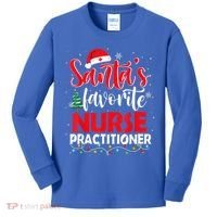 SantaS Favorite Nurse Practitioner Christmas Santa Hat Gift Kids Long Sleeve Shirt thumb 0